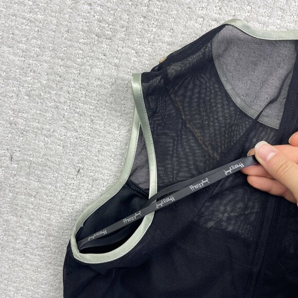 Joseph Ribkoff Sheer Sleeveless Top Womens Black Floral Embroidery Cocktail Read - Picture 11 of 11